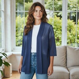 Soleillee Blue Women's Open Front Cardigan 2X Like new!